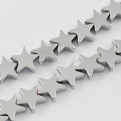 Non-magnetic Synthetic Hematite Beads Strands G-Q887-6x6mm-M-1