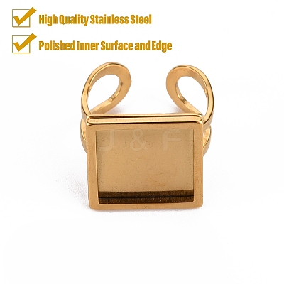 201 Stainless Steel Cuff Pad Ring Settings STAS-S080-041C-G-1