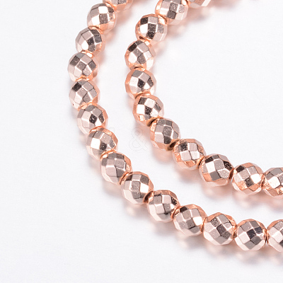 Electroplate Non-magnetic Synthetic Hematite Bead Strands G-Q465-24RG-1