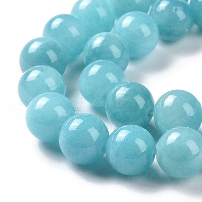 Natural Mashan Jade Round Beads Strands G-D263-8mm-XS28-1