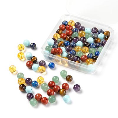 100 Pcs 7 Colors Chakra Yoga Healing Stone Kits G-LS0001-04-1