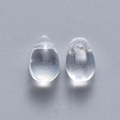 Transparent Spray Painted Glass Charms X-GLAA-R211-03-D07-1
