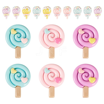 16Pcs 4 Styles Opaque Resin Cabochons CRES-TA0001-90-1
