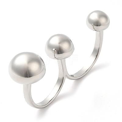 Brass Double Finger Rings RJEW-Q778-55P-1