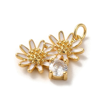 Brass Micro Pave Cubic Zirconia Pendants KK-K358-01D-G-1