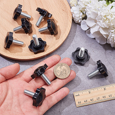 PP Plastic & Brass Plum Blossom Handle Nut DIY-SP0007-11A-1