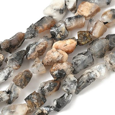 Raw Rough Natural African Black Opal Beads Strands G-M453-C05-1