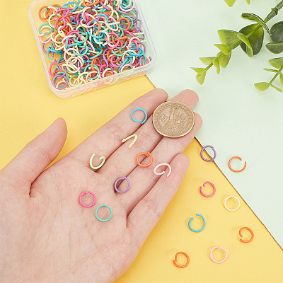 240Pcs 8 Colors Zinc Alloy Open Jump Rings FIND-PH0009-22-1