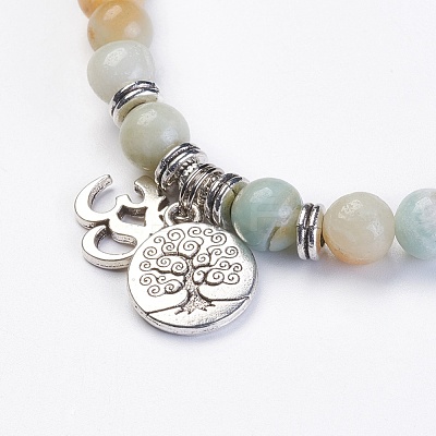Natural Amazonite Wrap Bracelets BJEW-E329-06D-1