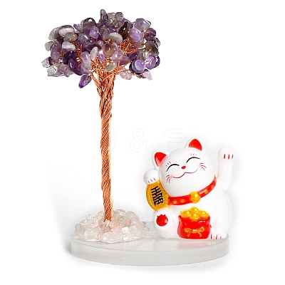 Natural Amethyst Chips Tree Decorations PW-WG31033-02-1