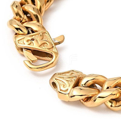 Crystal Rhinestone Coffee Bean Link Chain Bracelet BJEW-E009-01G-1