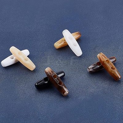 70Pcs 7 Colors Acrylic Button BUTT-NB0001-43-1
