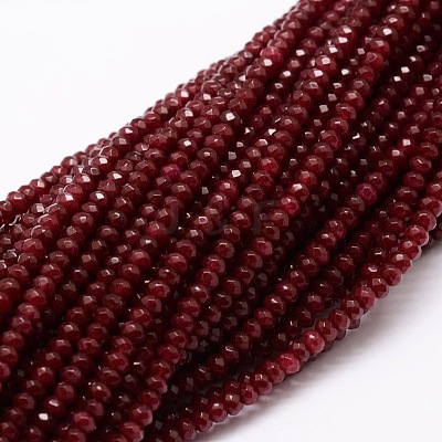 Dyed Natural Malaysia Jade Rondelle Beads Strands X-G-E315-2x3mm-07-1