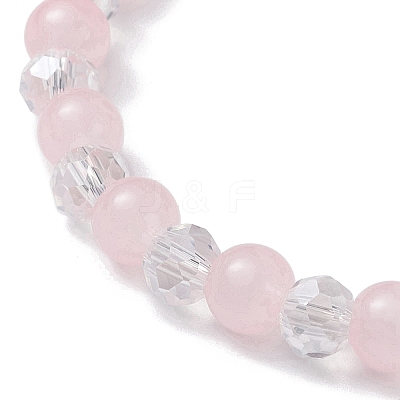 Glass Round Beaded Stretch Bracelets BJEW-JB09909-1