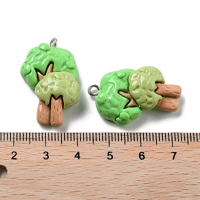 Spring Theme Opaque Resin Pendants LS-RESI-R444-04I-1