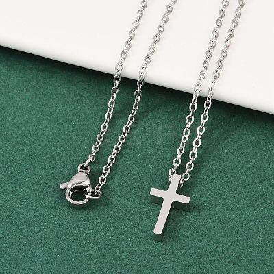 Non-Tarnish 304 Stainless Steel Pendant Necklaces NJEW-E141-42P-1