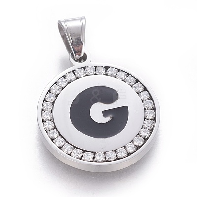 304 Stainless Steel Enamel Pendants STAS-E439-90G-P-1