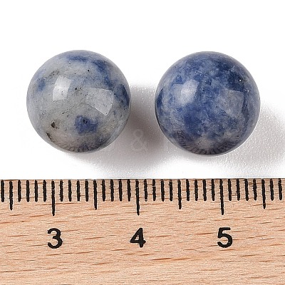 Natural Blue Spot Jasper No Hole Sphere Beads G-K353-04B-14-1