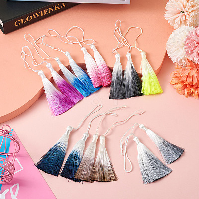 27Pcs 9 Colors Polyester Tassel Big Pendants FIND-SW0001-14-1