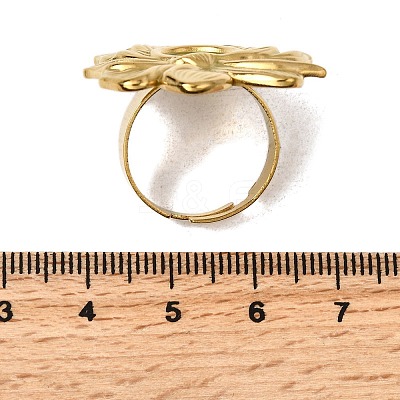 Adjustable 304 Stainless Steel Open Cuff Ring Components STAS-P403-01G-G-1