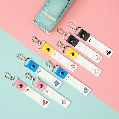 PU Leather & Cotton Name Marker Keychain AJEW-WH0514-031-1