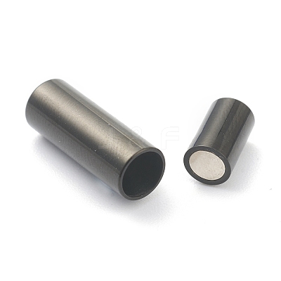 304 Stainless Steel Magnetic Clasps with Glue-in Ends Ion Plating(IP) STAS-O148-09C-EB-1