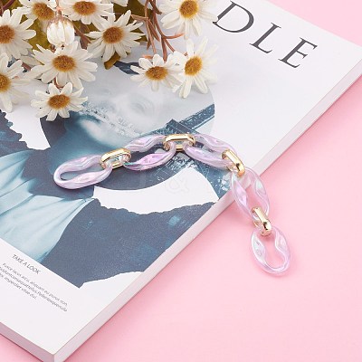 Transparent Acrylic & CCB Plastic Linking Cable Chains AJEW-JB00911-02-1