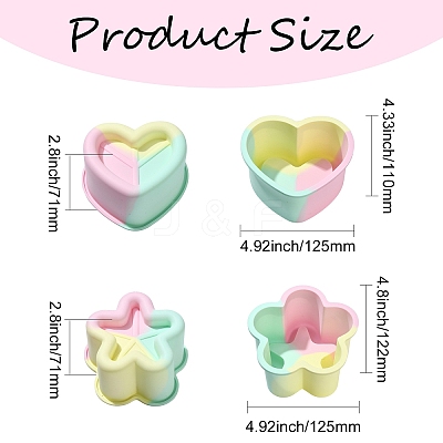 2Pcs 2 Styles Heart and Star Shape Cake Baking Silicone Molds ST-CJ0043-084-1