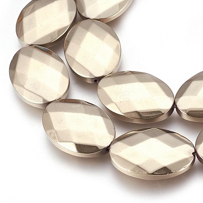 Electroplated Non-magnetic Synthetic Hematite Beads Strands G-P392-V07-1