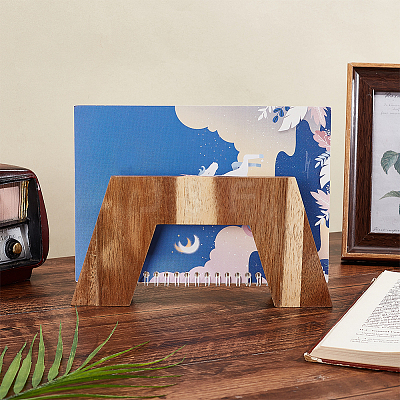 Wood Record Display Stands ODIS-WH0074-03-1