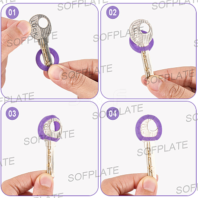 64Pcs 2 Styles PVC Plastic Nonslip Waterproof Reusable Key Sleeve AJEW-SP0002-73-1