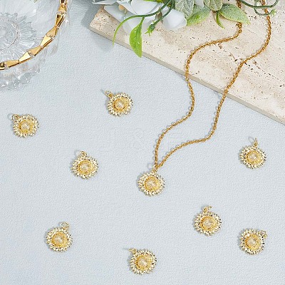 10Pcs Brass Pendants KK-BBC0020-54-1