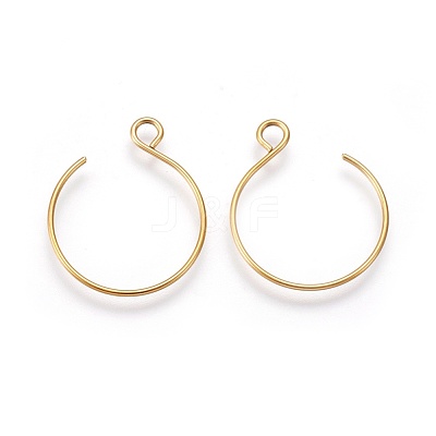 Ion Plating(IP) 304 Stainless Steel Earring Hooks STAS-O119-10G-A-1