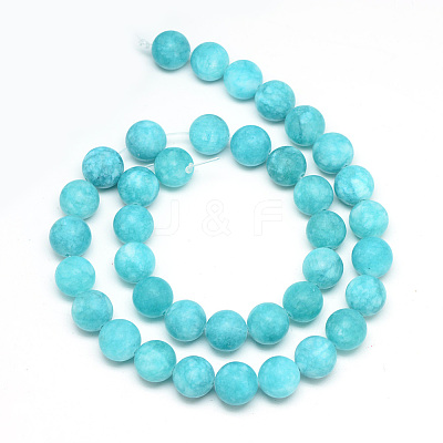 Natural White Jade Bead Strands X-G-R297-8mm-45-1