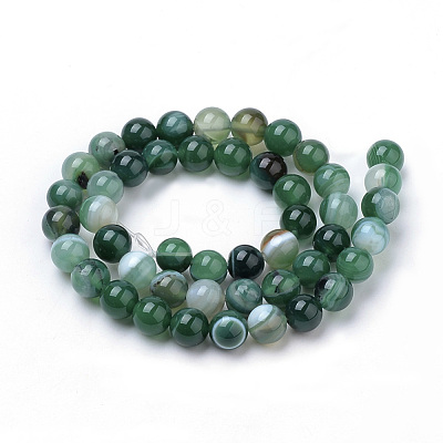 Natural Striped Agate/Banded Agate Beads Strands G-S259-04E-8mm-1