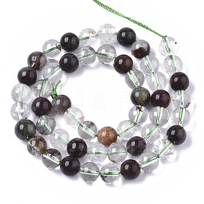 Natural Green Lodolite Quartz/Garden Quartz Beads Strands G-R460-002-1