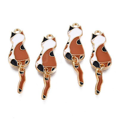 Eco-Friendly Alloy Enamel Pendants ENAM-T011-84C-NR-1