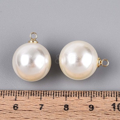 ABS Plastic Imitation Pearl Pendants FIND-H052-01I-01G-1