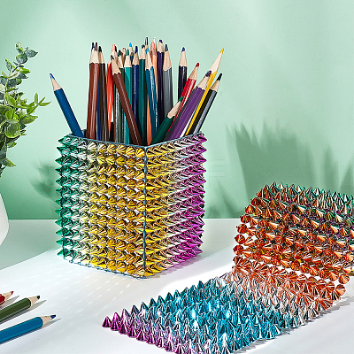 12-Row Resin Spike Stud Cone Flatback Punk Rock Trim Mesh Bead Craft FIND-GA0003-72B-1