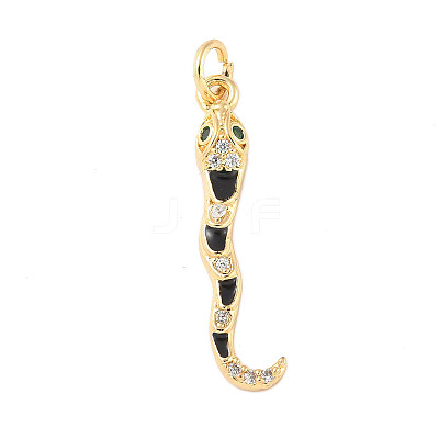 Brass Micro Pave Cubic Zirconia Enamel Pendants KK-D354-06G-B-1