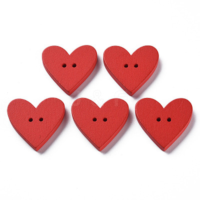 2-Hole Spray Painted Wood Buttons X-WOOD-S055-48-1