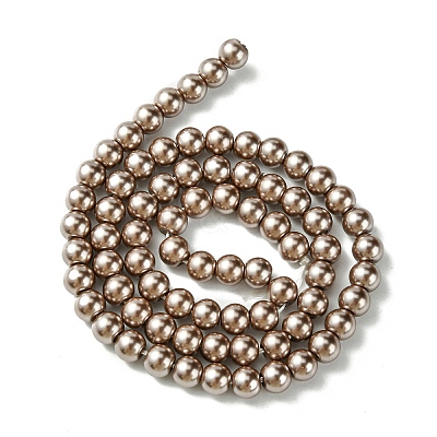 Eco-Friendly Dyed Glass Pearl Bead Strands HY-A008-6mm-RB111-1