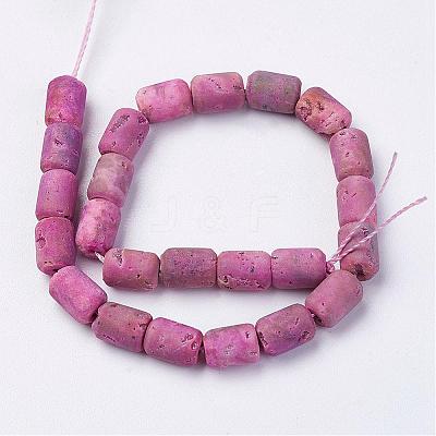 Electroplated Natural Druzy Geode Agate Bead Strands G-P251-C04-1