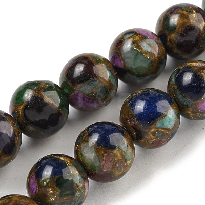 Synthetic Gold Clinquant Stone Beads Strands G-P549-A01-03B-1