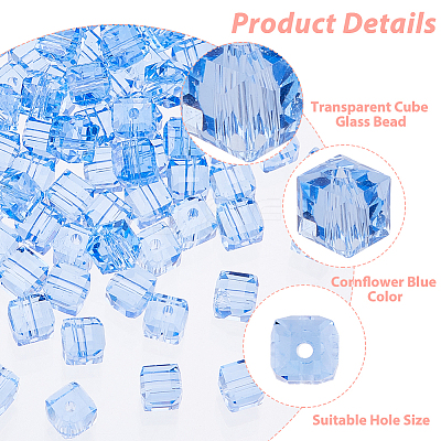 2 Strands Transparent Glass Beads Strands GLAA-HS0001-12C-1
