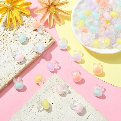 60Pcs 6 Colors Transparent Clear Acrylic Beads FACR-CJ0001-10-1