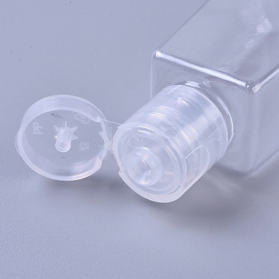 30ml Transparent PET Plastic Refillable Flip Top Cap Bottles X-AJEW-WH0105-90-1
