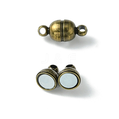 10Pcs Round Brass Magnetic Clasps with Loops KK-FS0001-34AB-1