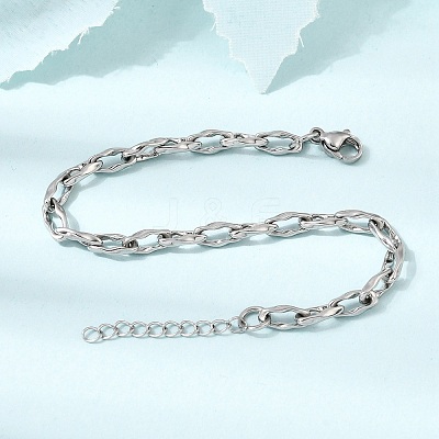 4.5MM 304 Stainless Steel Twisted Oval Link Chain Bracelets for Man and Women SA-CBAB767-17B-P-1