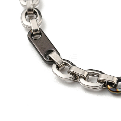Two Tone 201 Stainless Steel Oval Link Chain Bracelet BJEW-B078-33BP-1